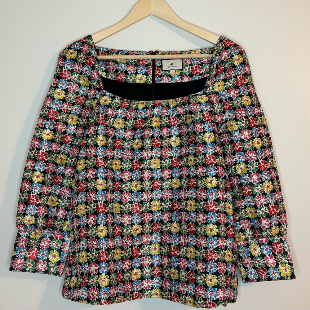 Tuckernuck jacquard floral blouse - Picture 2 of 12